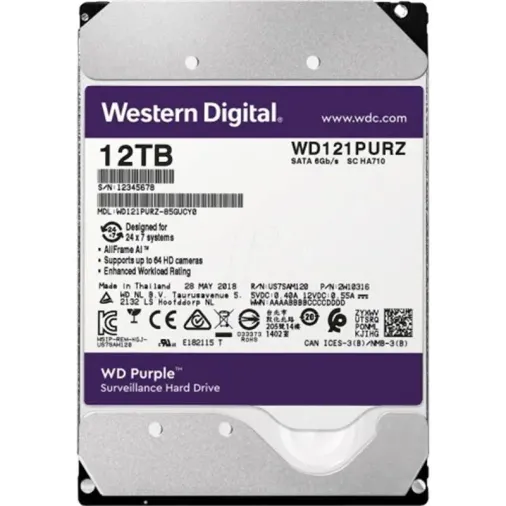 12TB Purple 3.5’’ 256MB 7/24 WD121PURP