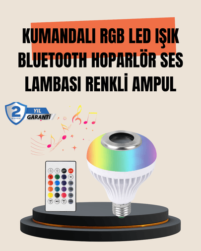 12W LED Ampul – Renkli Işık ve Dahili Hoparlör Özellikli