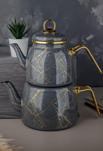 142783243899650140557466 Kırık Mermer Çaydanlık, Gri Diğer