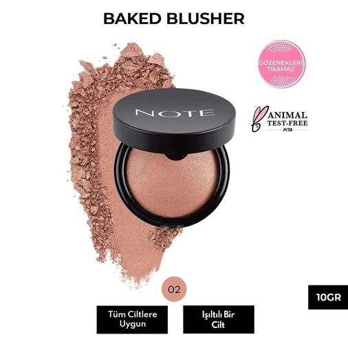 144168 Note Baked Işıltılı Highlighter 02 Vintage Pink Allık