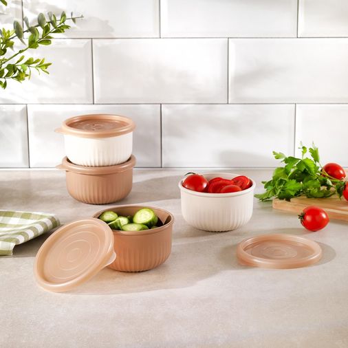 .149,95 Schafer Ashley 4 Lü Yuvarlak Mini Saklama Kabı-Krem