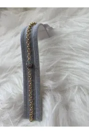 14K Juping Kuyumcu Model Top Taş nazar boncuk Detaylı Zincir Çelik Bileklik Gold Renk Kararmaz 18 + 2CM