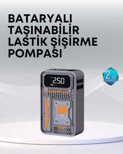 150 PSI Kablosuz Dijital Ekranlı Taşınabilir Araç Lastik Pompası