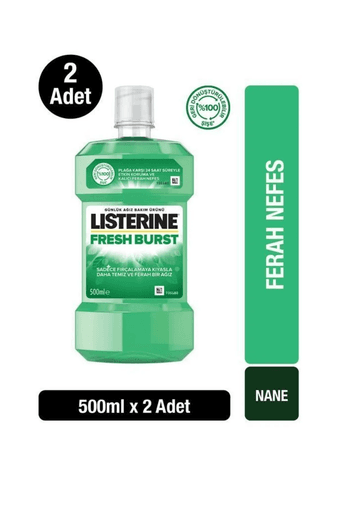 15091996 Listerine Fresh Burst Ferah Nane Ağız Gargarası 500 Ml X2