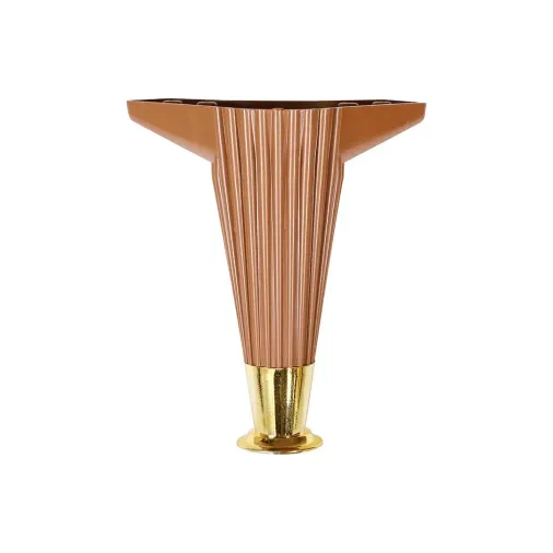15CM - KAHVERENGİ - GOLD UÇLU  PLASTİK MOBİLYA - KOLTUK AYAK (4745)