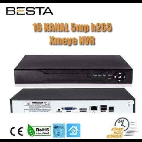 16 Kanal 5 MP H265 Xmeye Nvr Güvenlik Kamerası Kayıt Cihaz KD-3616