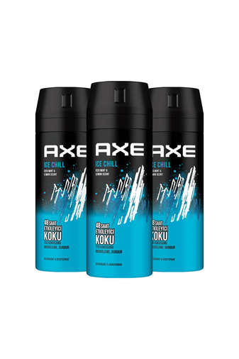 1782023 Axe Erkek Deodorant & Bodyspray Ice Chill 48 Saat Etkileyici Koku 150 Ml X3 Adet