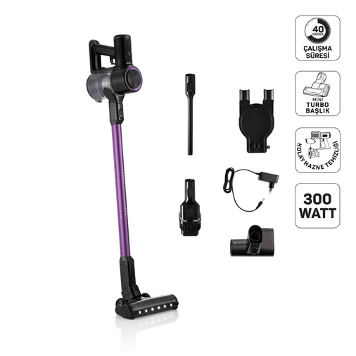 -17999- Arzum Ar4206 Magiclean Ultimate Dikey Şarjlı Süpürge 300W Bldc Motoru, Mor
