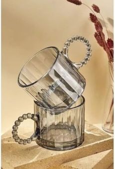 1923 As Kurukahvecisi 57855210131095880184975 Cam Boncuk Kulplu Bardak Seti 250 Ml Koyu Kupa Bardak, Çay Kahve Su Meşrubat İçin Şık Ve Dayanıklı Tasarım Aeropress