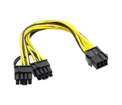 1st Player 131612645 Px-4302 6 Pin To 2X8 Pin Psu Ekran Kartı Güç Çevirici Kablo, Pcı-E 6 Pin Dişi To 2 Adet 6+2 Pin Erkek Gpu Power Splitter, 18Awg Bakır Mining Ekran Kartı Güç Kablosu, 20 Cm