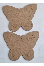 2 Adet Kelebek Ahşap Boyama Tablo Aktivite Etkinlik Sanat Seti