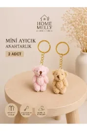 2 Adet Mini Peluş Ayıcık Anahtarlık