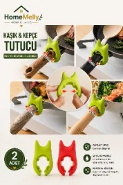 2 Adet Tencere Tavalarda Kullanılan Silikon Malzemeli Kaşık Kepçe Spatula Tutucu