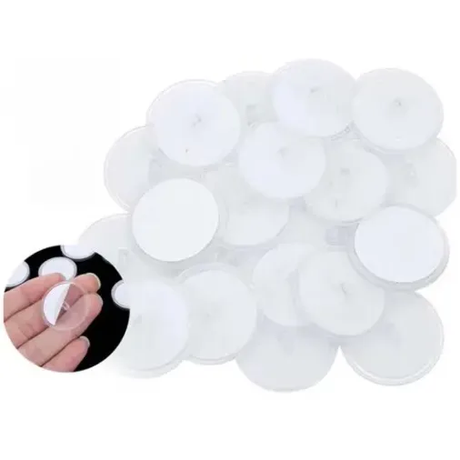 20 Adet Şeffaf Yuvarlak 3 Cm Çaplı Güçlü Disk Yapışkanlar (4745)