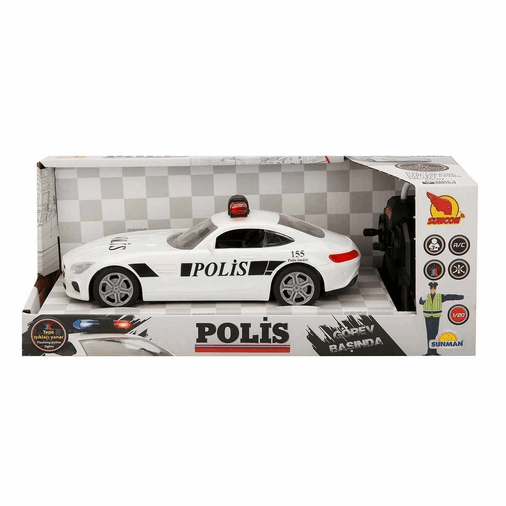 20357 Uzaktan Kumandalı Işıklı Polis Arabası 21 cm - 1 Adet Stokta Olan Gönderilir