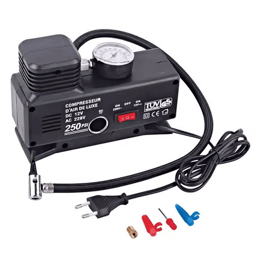 220 Volt-12 Volt 250 Psi Psi Kompresör Lastik Hava Şişirme Oto Pompası Fişli Çakmaklıklı