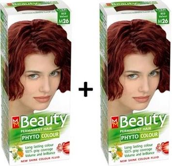 22233922 Mm Beauty Bitkisel Saç Boyası Kadife Kızıl M26 - 2 Adet (457302858) M26 Kadife Kızıl