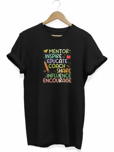 24 Kasım Öğretmenler Günü Hediye Temalı Oversize Bisiklet Yaka T-shirt - Siyah - XL - Siyah
