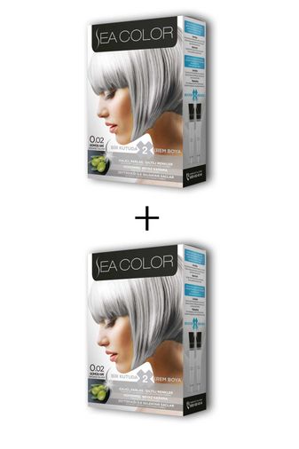 255863745 Sea Color 2X2 Tüp Krem Saç Boyası Seti Gümüş Gri No:0.02