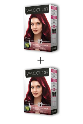 25852458 Sea Color Sea Color 2X2 Tüp Krem Saç Boyası Seti Ateş Kızılı No:66.46