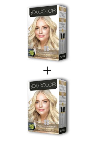 25852585 Sea Color 2X2 Tüp Krem Saç Boyası Seti Bebek Sarısı No:0.2