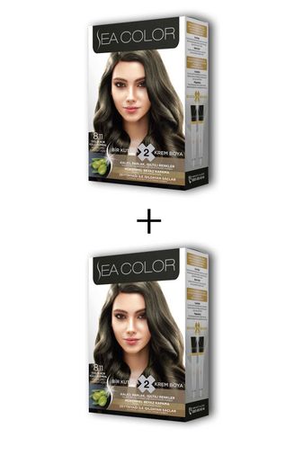 266569 Sea Color 2X2 Tüp Krem Saç Boyası Seti Yoğun Açık Küllü Kumral No:8.11