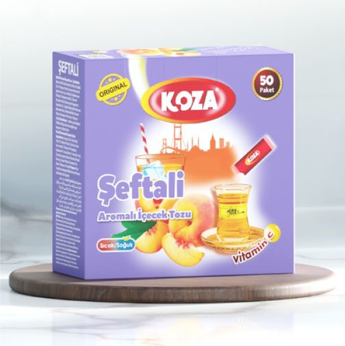 2754498 Koza Tek İçimlik Şeftali Aromalı Toz İçecek 50'li
