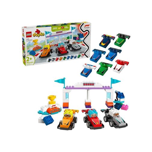 2Kids MEYXT027.10445-BLMY Mey İthalat 10445 Duplo F1 Takımı Yarış Arabaları Ve Sürücüleri 70 Parça +2Aş