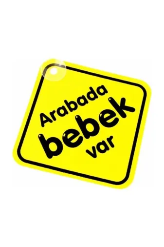 2M PRA-1326374-2090 Arabada Bebek Var Uyarı Ikaz Levhası Cam Vantuz