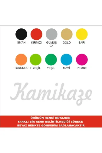 2MAKSTICKER 2MAK1475 Kamikaze Araç Sticker 25X7 Cm