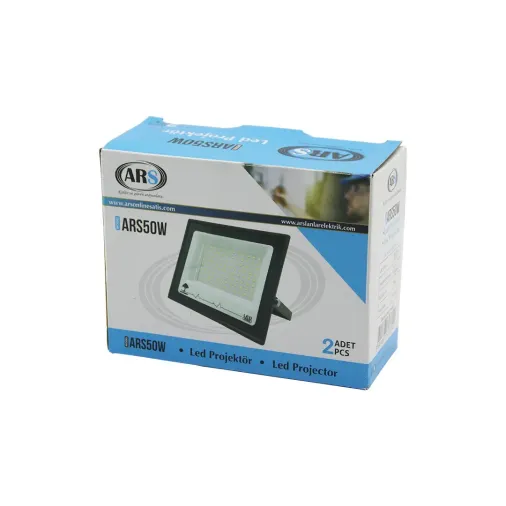 2PCS 50W  LED PROJEKTÖR  15X11.5CM AYDINLATMA AÇISI: 120 DERECE 50.000 SAAT ÖMÜR MODEL-ARS50W (4745)