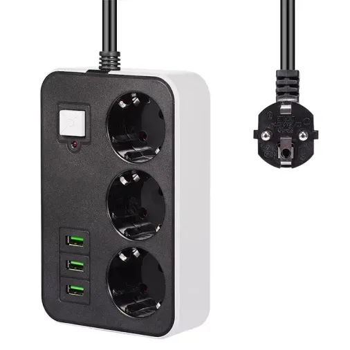 3 USB’li 3’lü 1.8 m Akım Korumalı Priz (4745)