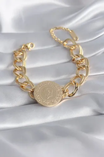 316L Çelik Gold Renk Tam Model Samanyolu Kadın Bileklik TJ-BB5866
