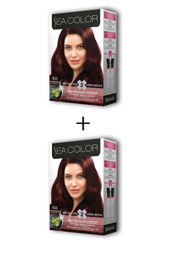 3485158 Sea Color 2X2 Tüp Krem Saç Boyası Seti Kestane Kızılı No:4.6