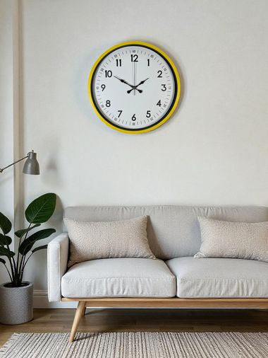 36 Cm Sarı Dekoratif Duvar Saati