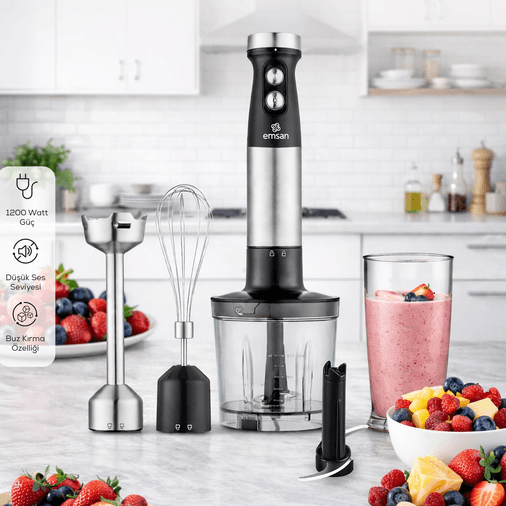 3.999 Emsan Gusto 3In1 Blender Seti Inox 1200W