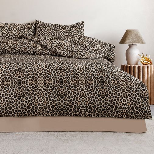 ₺3.999,00: Schafer Home Leopard 3D Pamuk Çift Kişilik Nevresim Takımı 4 Parça
