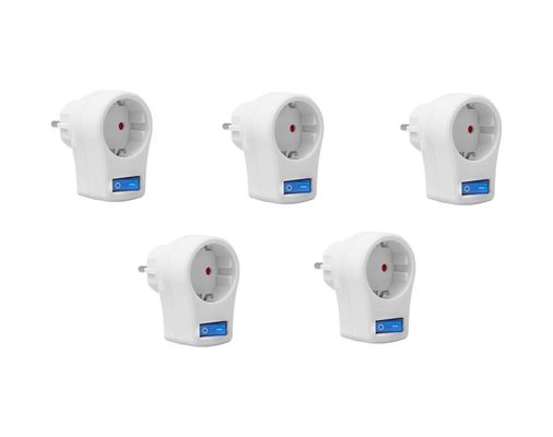 3C 131615474 Anahtarlı Akım Korumalı Tekli Priz 10 Amper - 2510 Watt, , Bilgisayar, Buzdolabı, Televizyon, Çamaşır Makinesi, 5 Adet