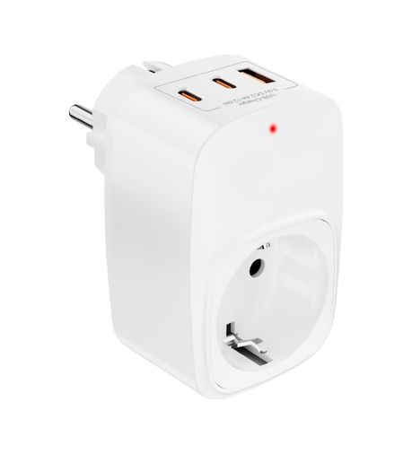 3C 131618191 Vetech Akım Korumalı Priz 1X Priz, 2X Type-C, 1X Usb Port Çıkışlı Tekli Beyaz