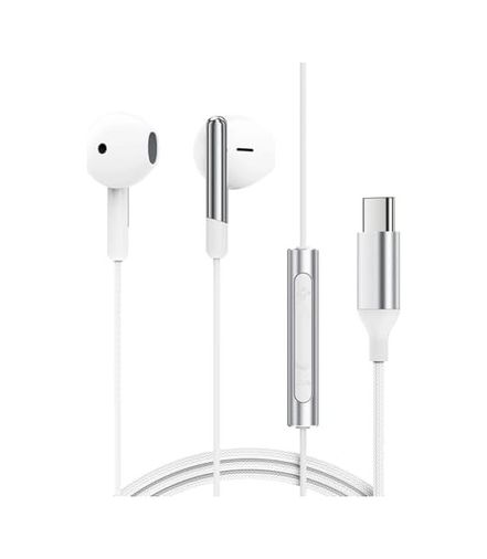 3C 131618245 Acefast Usb-C Kablolu Mikrofonlu Kulaklık Uzaktan Kumandalı Type-C Kulaklık 1.2 Metre - Beyaz - L3