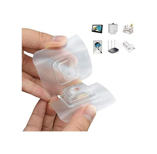 3D 57855210125237780184975 30 Sets Sihirli Kanca Çıft Taraflı Çok Amaçlı Kancalar Kendinden Yapışkanlı Şeffaf Su Geçırmez Ve Yağ Geçırmez. Mutfak Banyo Oturma Odası Içın Delme Yok Çıkarılabilir Max 10Kg 100