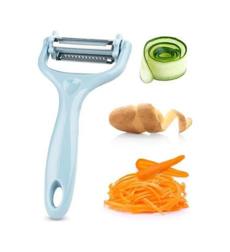 3d Jolly 131573422 3&apos Ü 1 Arada Patates & Sebze Soyucu Paslanmaz Çelik Bıçaklı, Düz + Tırtıklı + Jülyen Soyma, Ergonomik Sap, Bulaşık Makinesine Uygun, Kompakt & Dayanıklı Mutfak Gereci