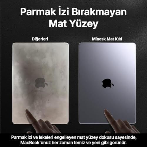3DMakerpro 131611461 Macbook Air 13,6 İle Uyumlu M4 A3240 M3 A3113 M2 A2681 Polikarbonat Sert Koruyucu Çizilme Ve Darbe Önleyici Kılıf Mat-Şeffaf, 13.6 İnç 2022-2023-2024-2025