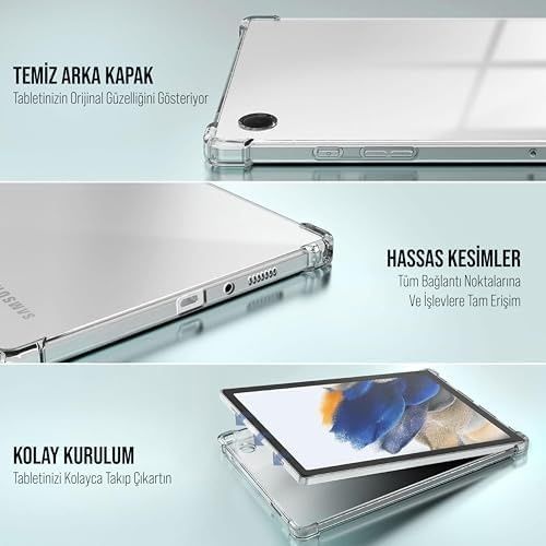 3DMakerpro 132313320 Galaxy Tab A9 X110/galaxy Tab A11 Tablet Kılıf Şeffaf Silikon Arka Kapak