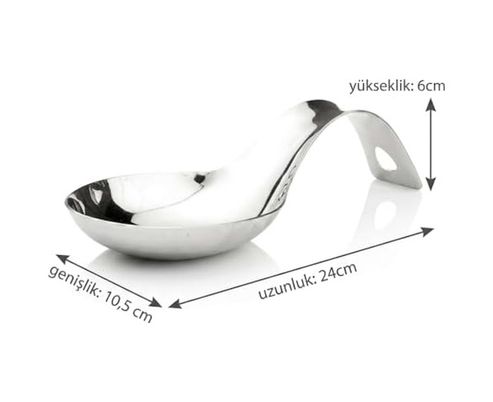 3Er 57855210131226680184975 Paslanmaz Çelik Dikey Kepçe Altlığı - Tezgah Üstü Modern Kaşıklık, Hijyenik Mutfak Düzenleyici Ve Servis Gereci Tutucu Stand Açık Ahşap