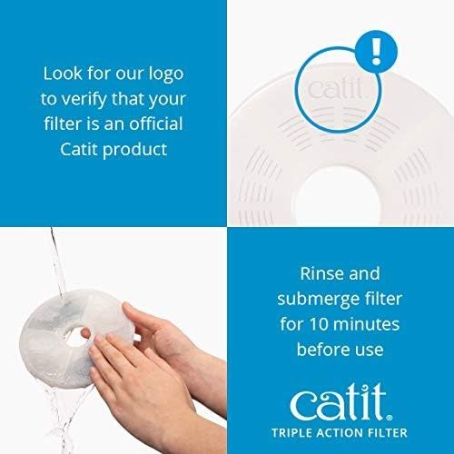 3M 133243999 Catit Triple Action Filtre, 3 Kat Etkili Yedek Filtre, Çeşme Filtresi, 12&apos Li Paket