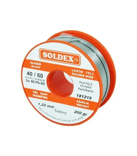 40-60 Lehim Teli 200 Gr 1.6 Mm- Sn:40 / Pb:60