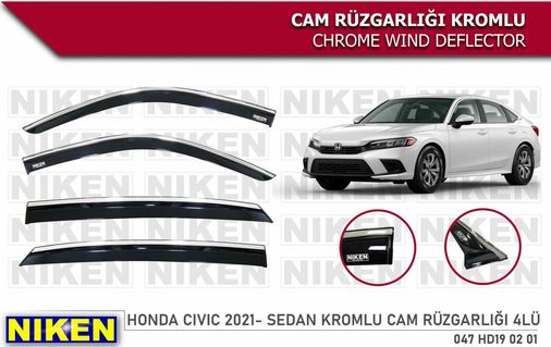 40471544 Honda Civic Kromlu Cam Rüzgarlığı Niken 2021+