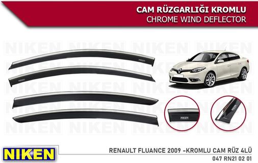 40471560 Renault Fluence Kromlu Cam Rüzgarlığı Niken 2009+