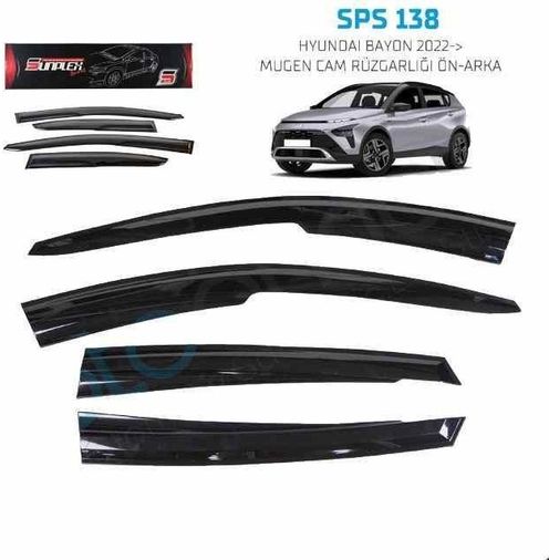 42528204 Hyundai Bayon Mugen Cam Rüzgarlığı 2022 Sonrası 4'lü Sunplex